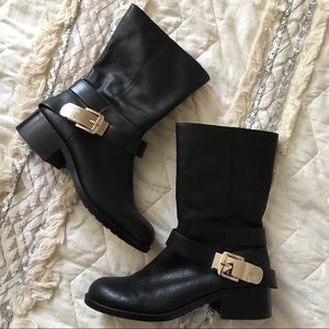 Vince Camuto Moto Boot with Gold Buckle